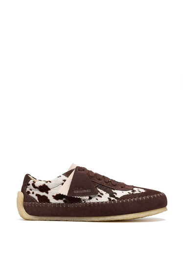 Clarks Originals Tor Low Print Trainers Brown Cow Print