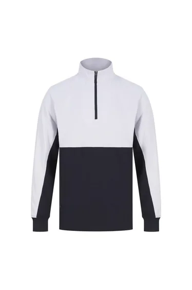Finden & Hales Mens Quarter Zip Track Top - Navy/White