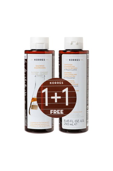 Korres Sunflower & Mountain Tea 250ml Shampoo Double Pack