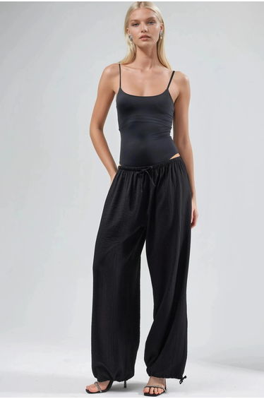 BUSEM Elastic Waist Pants with Tie Detail