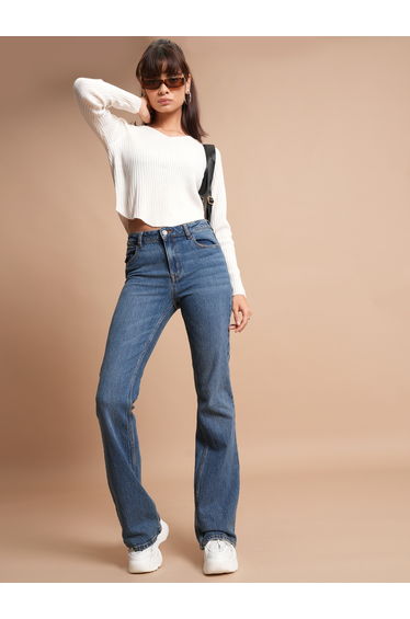 Ribbed V-Neck Long Sleeve Sweater