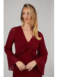 Debut London By Coast Kimono Sleeve Tiered Hem Georgette Midaxi Dress - 1