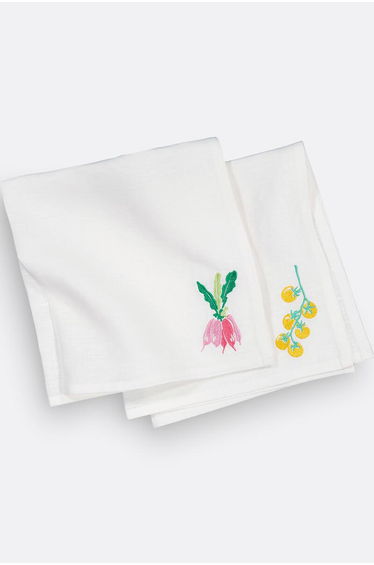 Set of 2 Faustine Embroidered Linen Napkins