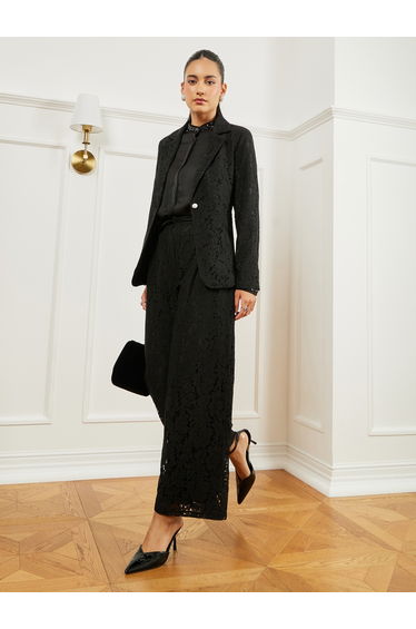 Black Wide Leg All-Lace Pants