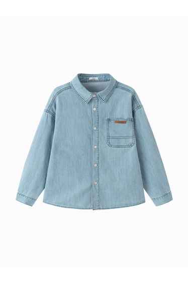 Boys' Denim Shirt With Pocket Detail