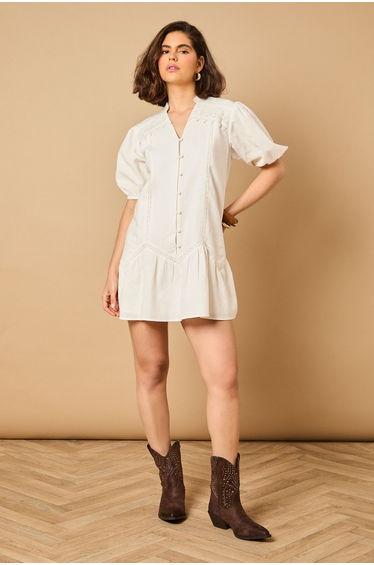 Lace Trim Mini Dress