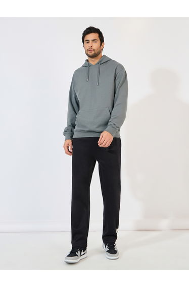 Relaxed Fit Fleece Hoodie with Kangaroo Pocket