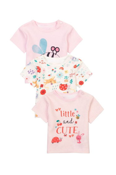 Pack of 3 - Girls Bunny Print T-Shirt