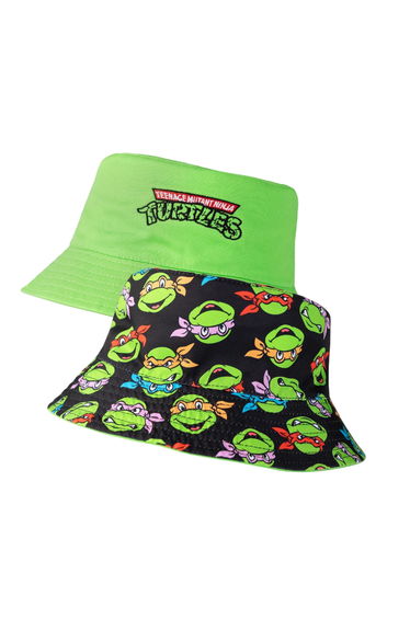 Teenage Mutant Ninja Turtles Boys Faces Reversible Bucket Hat - Green