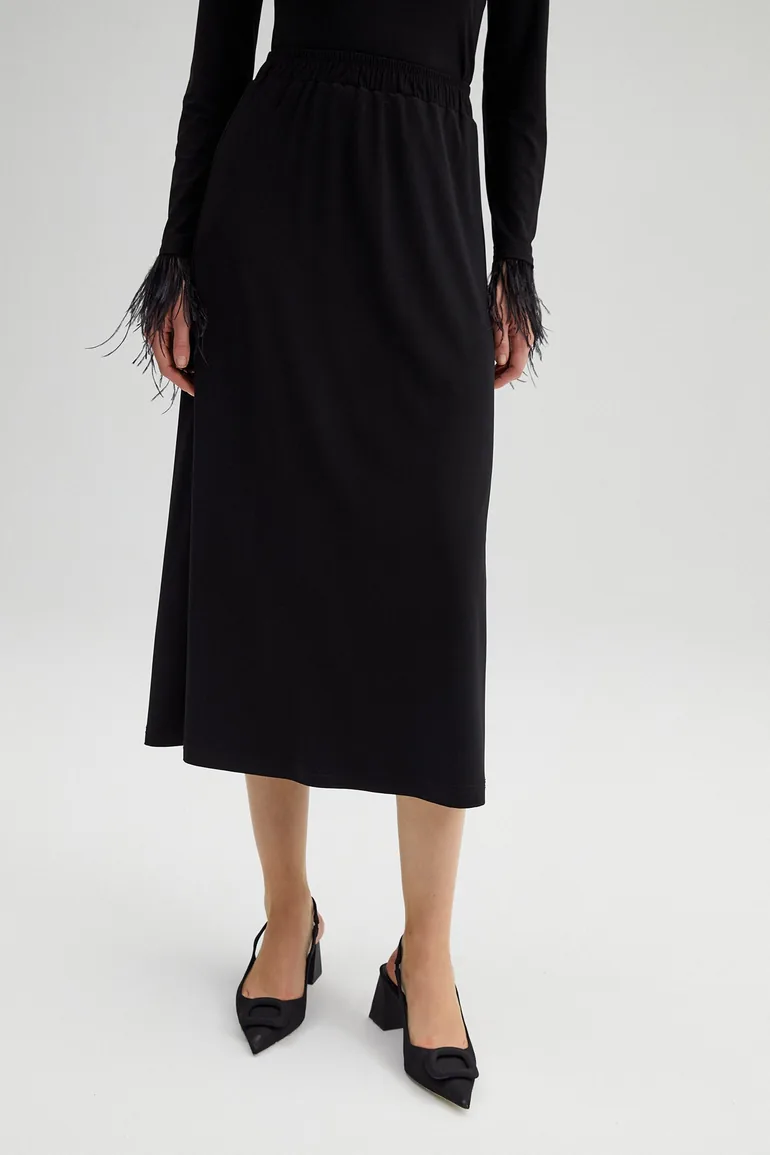 ELASTIC WAISTED BASIC SKIRT - 3