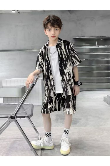 Boys All Over Print Shirt and Shorts Set