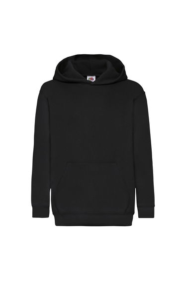 Fruit of the Loom Childrens/Kids Classic Hooded Sweatshirt - Black