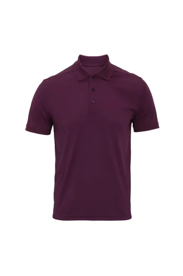 Premier Mens Coolchecker Pique Polo Shirt - Aubergine