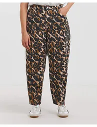 Leopard Print Barrel Jeans - 3