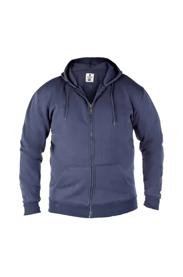 Duke Mens Rockford Kingsize Cantor Zip Through Hooded Sweatshirt - Navy