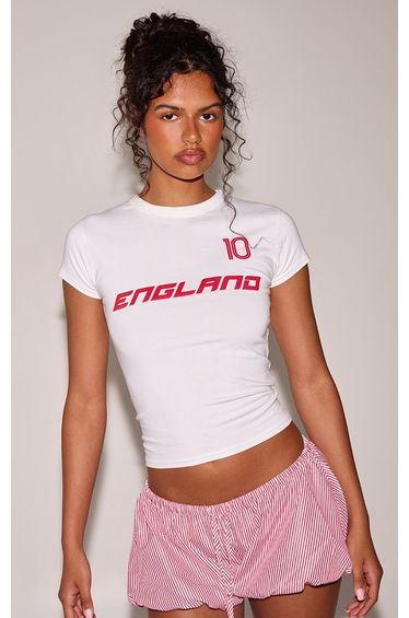 White England Logo Crop Top