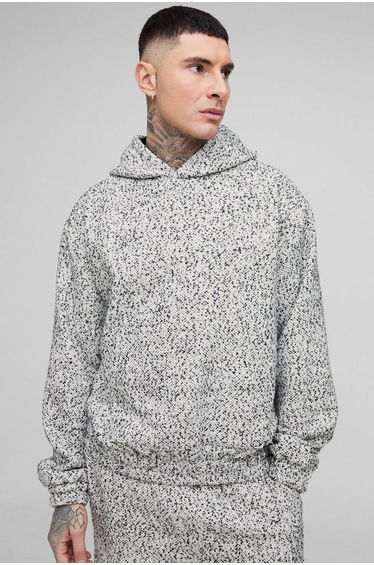 Tall Boucle Boxy Oversized Hoodie