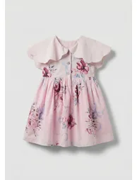 Sybil Pink Scalloped Collar Dress - 3