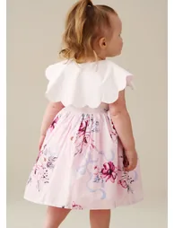 Sybil Pink Scalloped Collar Dress - 1