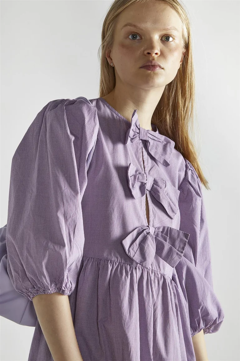 Purple Gingham Bow Detail Midi-Dress Glamorous Purple : Day Dresses :  VogaCloset Oman