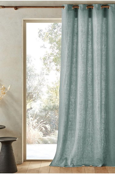 Private Pre-Washed Single Linen Curtain with Eyelets