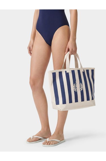 Sporty & Rich Girls NY Crest Beach Tote Bag in Navy (37.5cm)