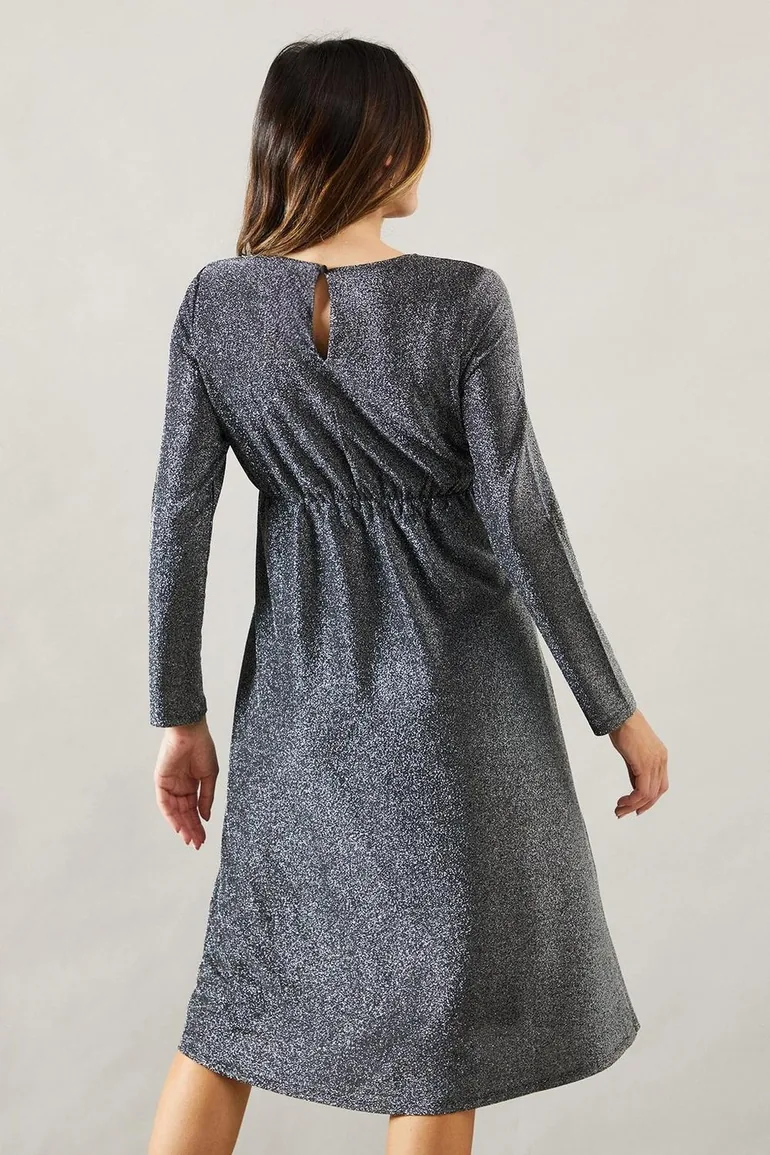 Occasion Glitter Jersey Wrap Midi Dress Wallis Black : Evening Dresses : VogaCloset Oman Occasion Glitter Jersey Wrap Midi Dress Wallis Black : Evening Dresses : VogaCloset Oman