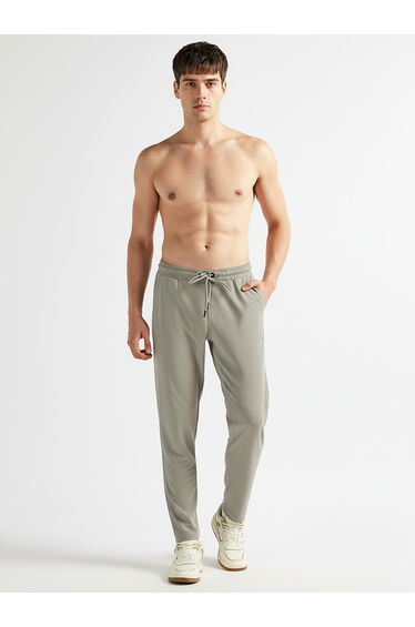 Men Grey Regular Fit Solid Track Pants