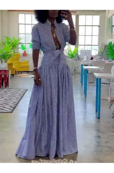 Striped Stand Skirt -Skirt