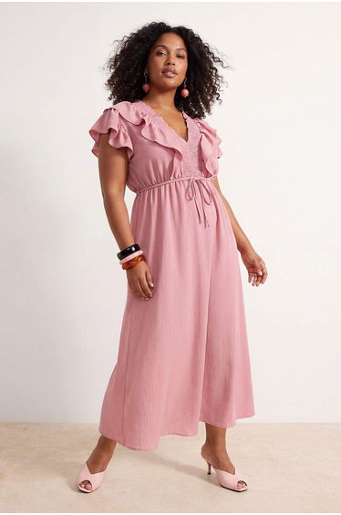 Pink Woven Plus Size Dress