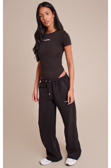 Tall Black PrettyLittleThing Short Sleeved Bodysuit