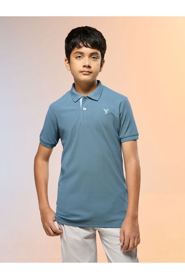 Boys Solid Slim Fit Sports Polo T-shirt