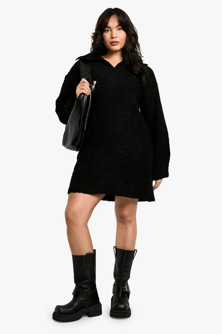 black sequin detail long sleeve mini dress Ramy Brook Leon Beaded Sequin Cowl Neck Mini Dress in Black
