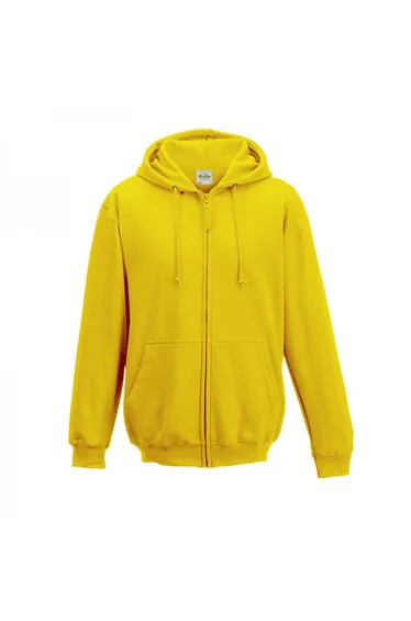 Awdis Plain Mens Hooded Full Zip Hoodie / Zoodie - Sun Yellow