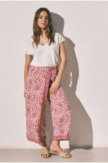 Boho print fisherman trousers