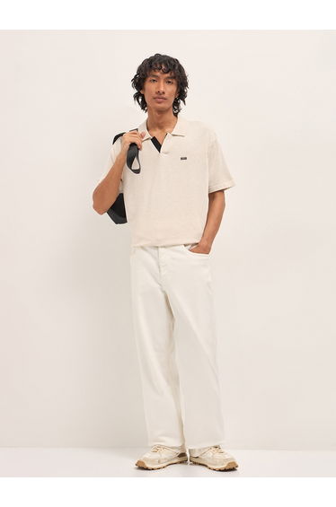 Men Solid Cotton Relaxed Fit Polo