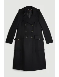 Italian Wool Military Coat - 3