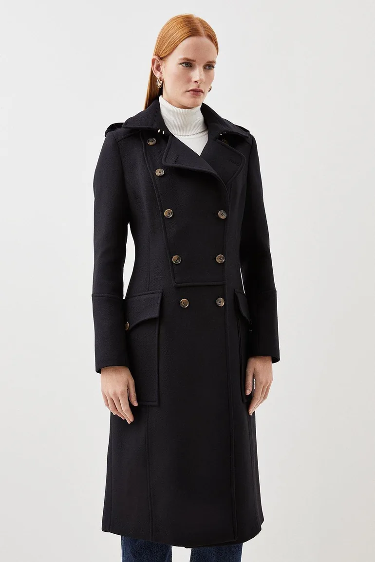 Italian Wool Military Coat