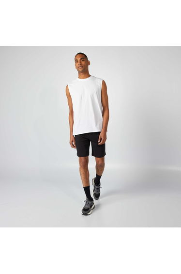 Lightweight sweatshirt fabric Bermuda shorts black