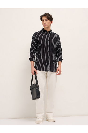 Men Cotton Striped Slim Fit Casual Shirt