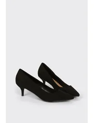 Wide Fit Dove Kitten Heeled Court Shoes - 2