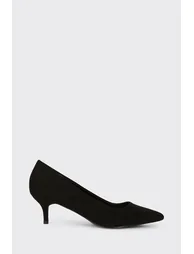 Wide Fit Dove Kitten Heeled Court Shoes - 1