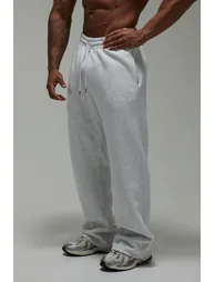 One More Rep Straight Leg Embossed Joggers - grey marl - 1