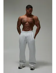 One More Rep Straight Leg Embossed Joggers - grey marl