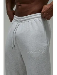 One More Rep Straight Leg Embossed Joggers - grey marl - 2