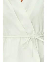 Stone Double Breasted Woven Tie Detailed Blouse - 3