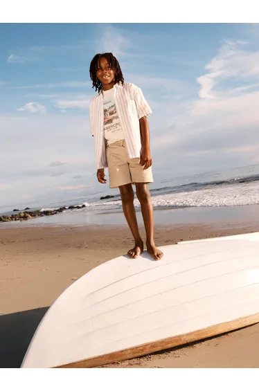 Abercrombie & Fitch Boys Pull On Chino Shorts in Beige