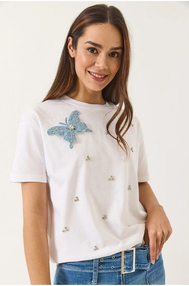 LUCCI Embroidered Crew Neck T-Shirt