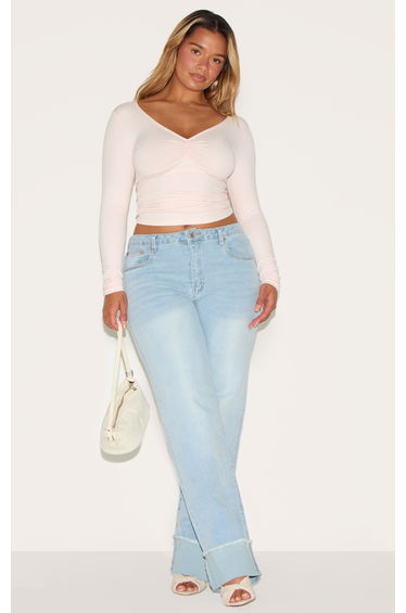Shape Blush Sculpt Ruched Bust Long Sleeve Top