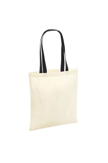 Westford Mill Contrast Handle Tote Bag - Natural/Black